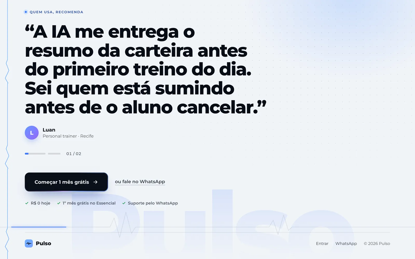 Depoimento de cliente e chamada final